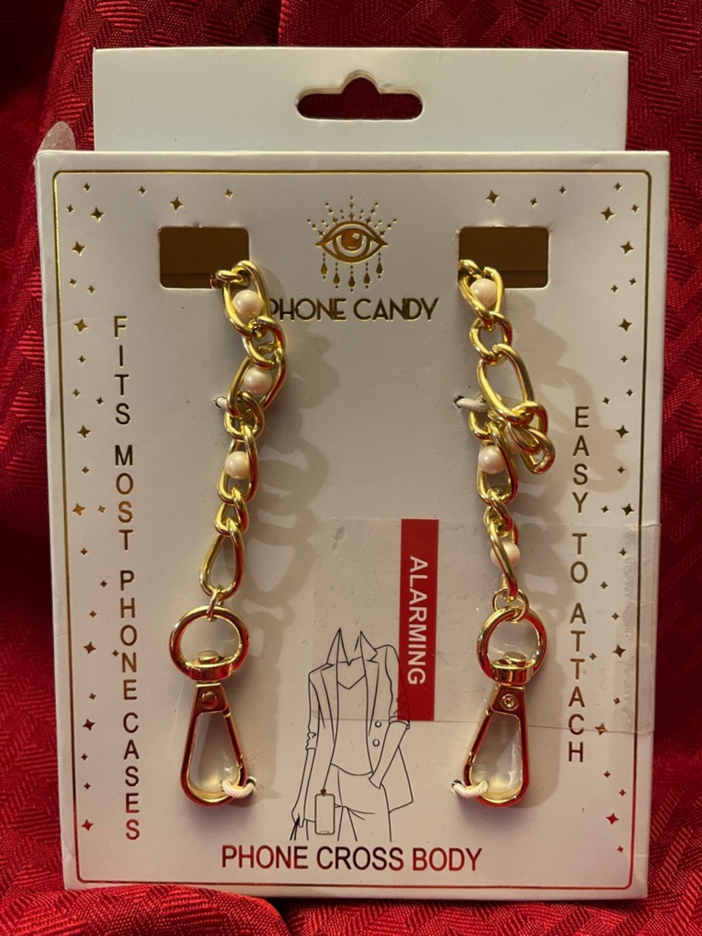 eye candy Gold and Pearlescent Chain Phone Cross Body Strap